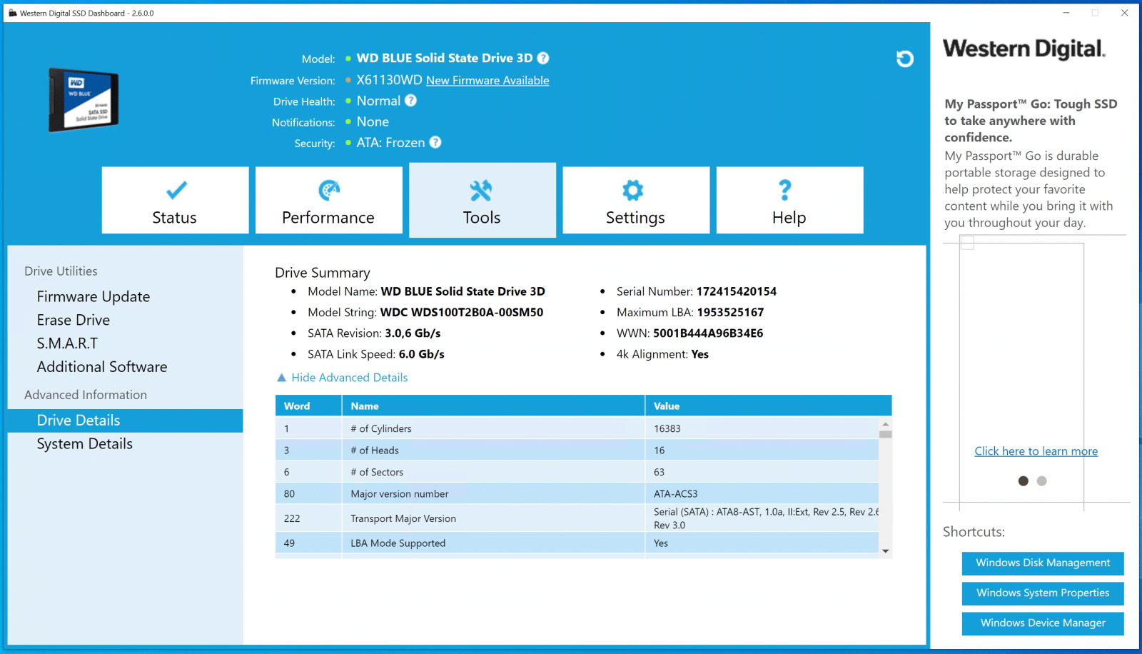 Wd blue ssd best sale software