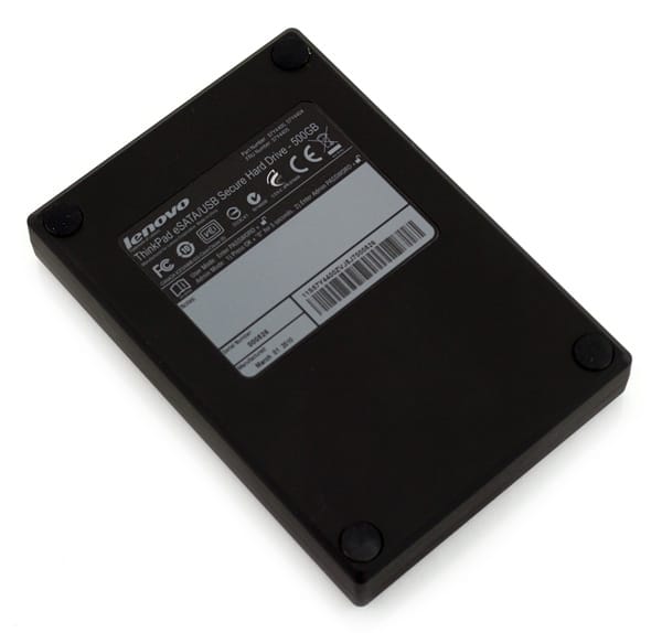 Lenovo ThinkPad eSATA 500GB Secure Hard Drive bottom