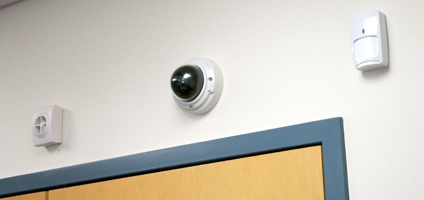 dome camera on wall