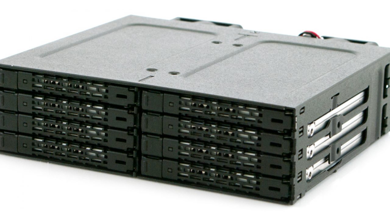 ICY DOCK ToughArmor MB998IP-B Rugged Full Metal 8 Bay 2.5 SAS/SATA SSD&HDD  (7mm) Backplane Cage for External 5.25 Bay 