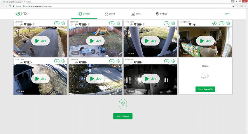 arlo pro 2 camera icons