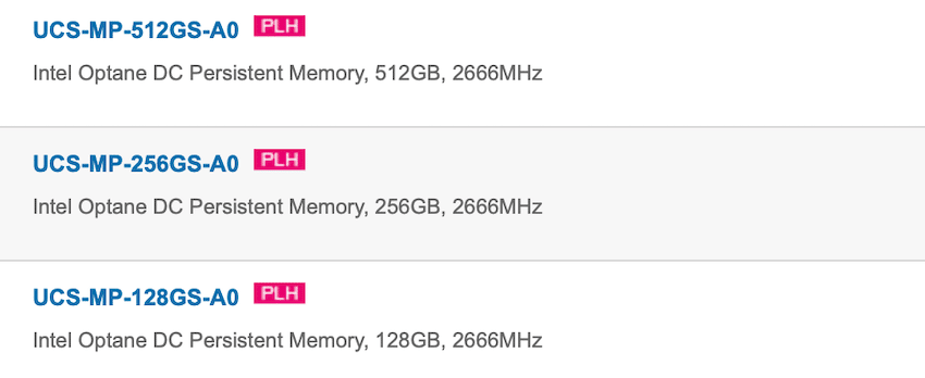 Cisco USC Intel Optane DC persistent memory