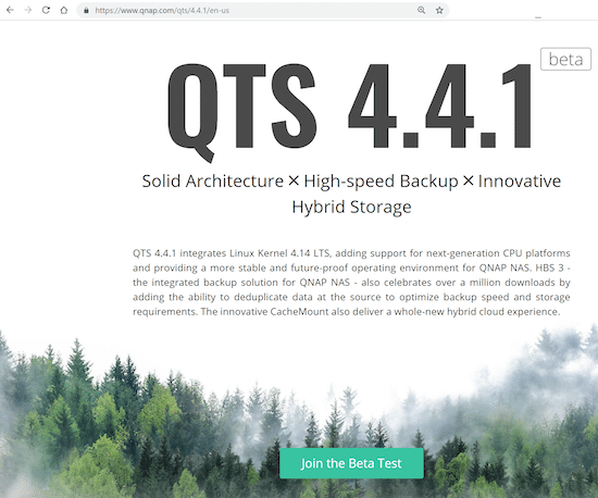 QNAP QTS 4.1.1 beta