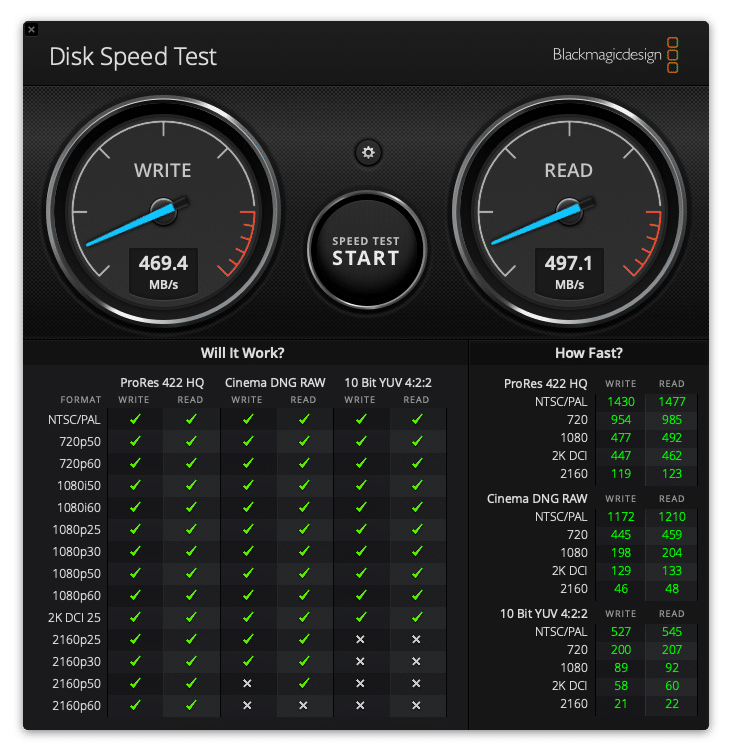 Blackmagic disk speed test 