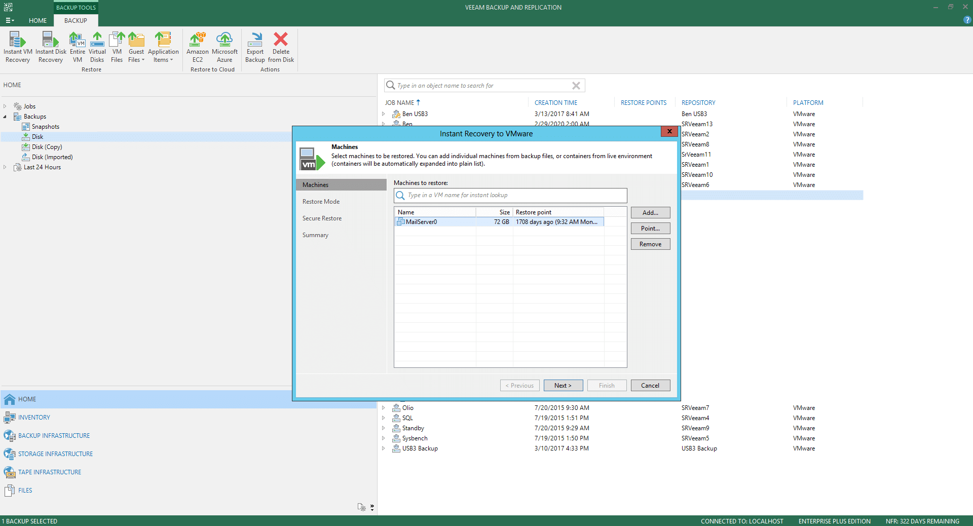 Veeam v10 Instant Recovery 3