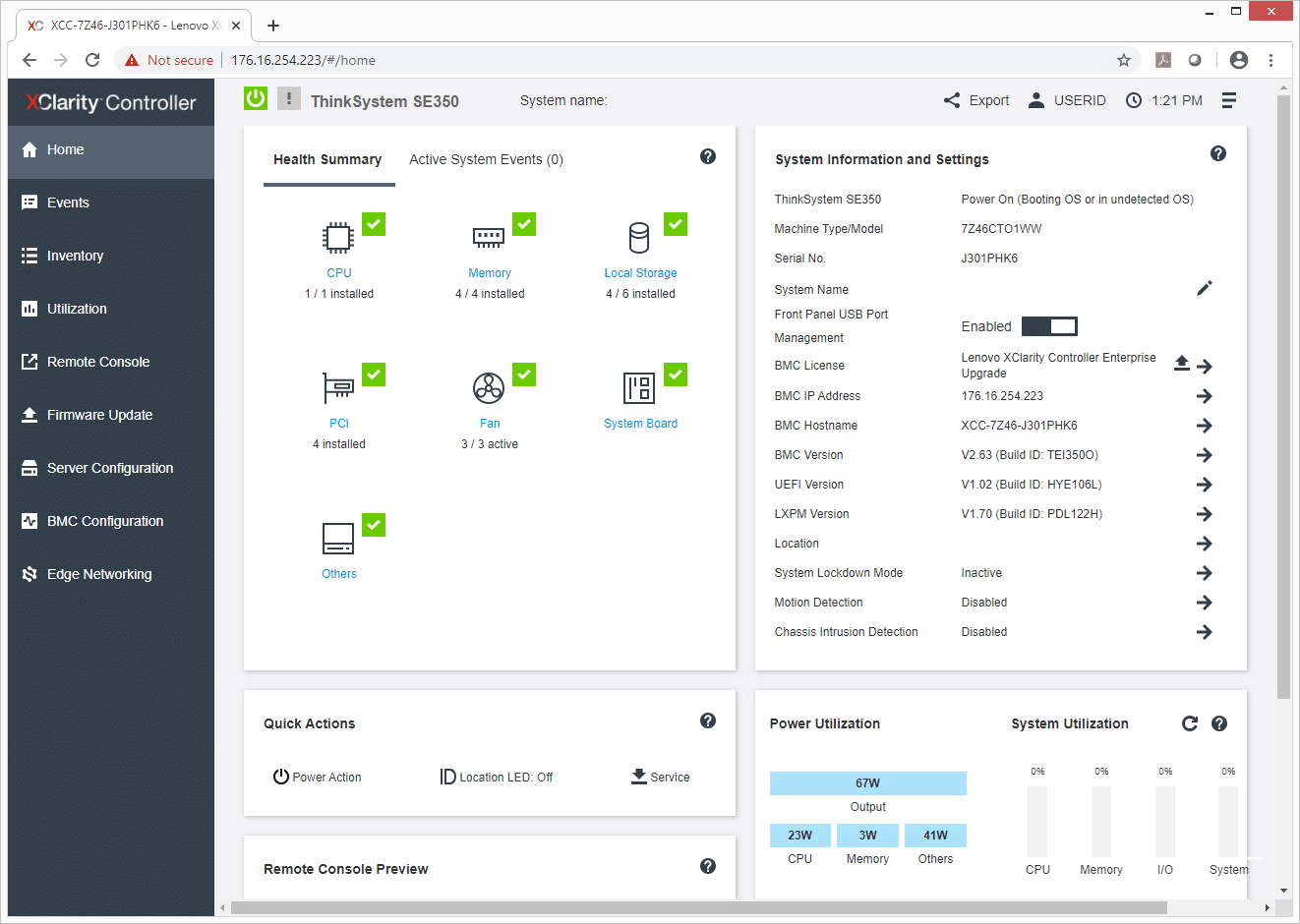 Lenovo ThinkSystem SE350 Management