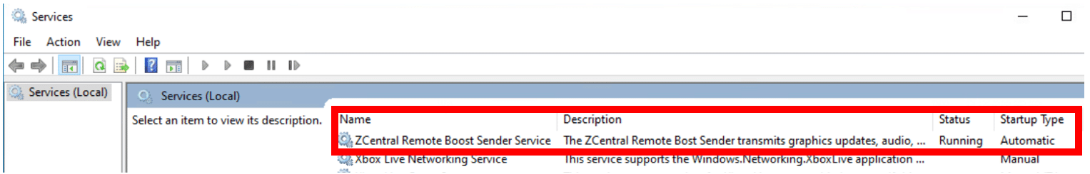 HP ZCentral boot sender