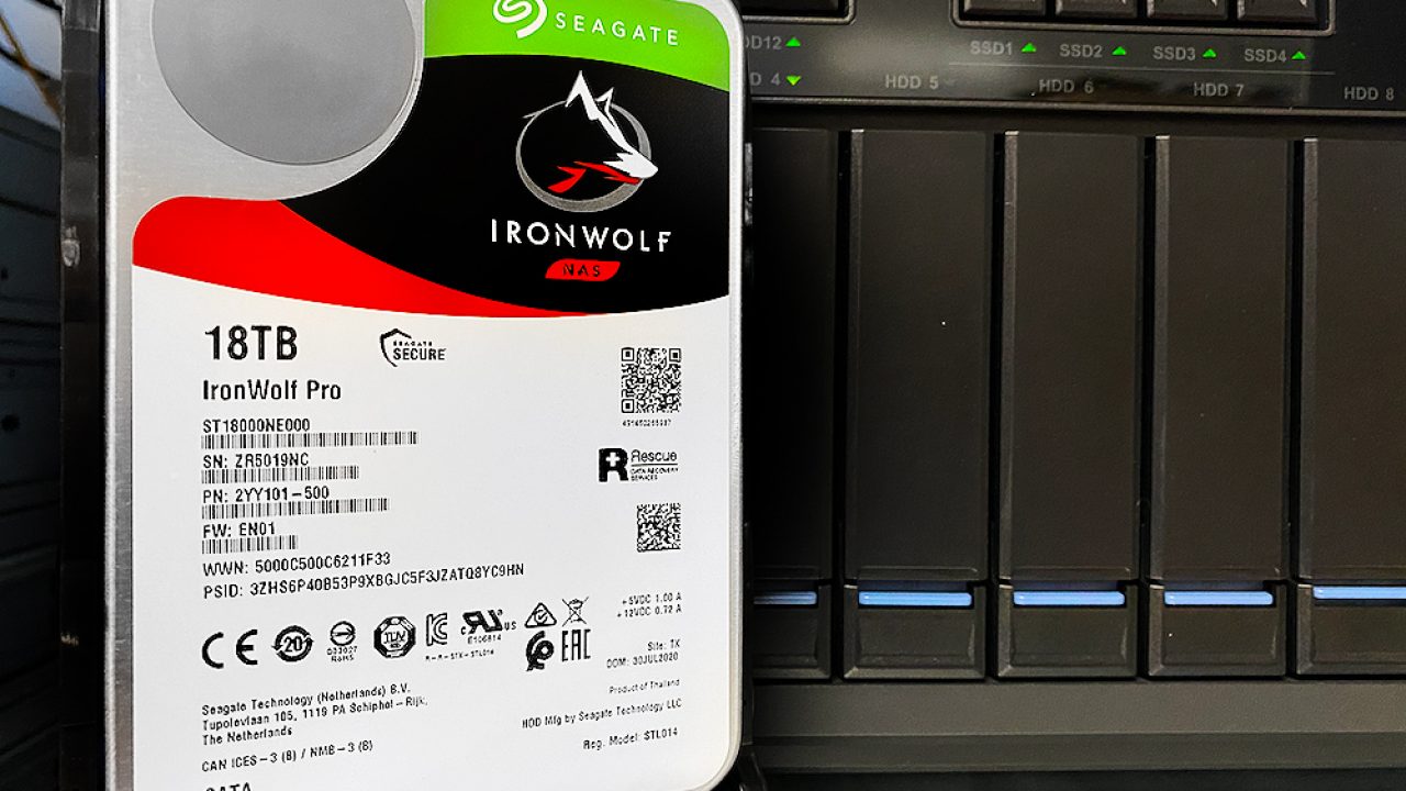 IronWolf Pro 18TB SATA III Internal NAS Hard Drive, 7200 RPM, 2-Pack  ST18000NE000 2