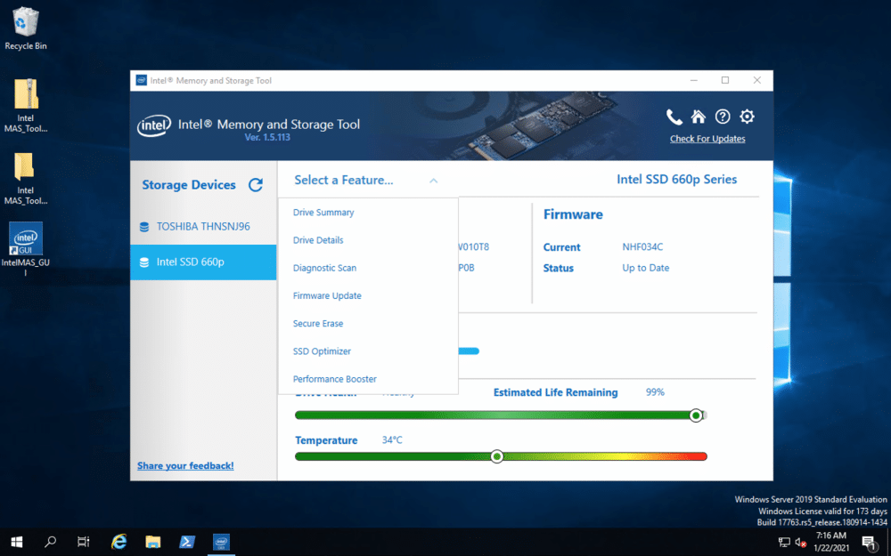 Intel Memory and Storage (MAS) Tool Review StorageReview.com