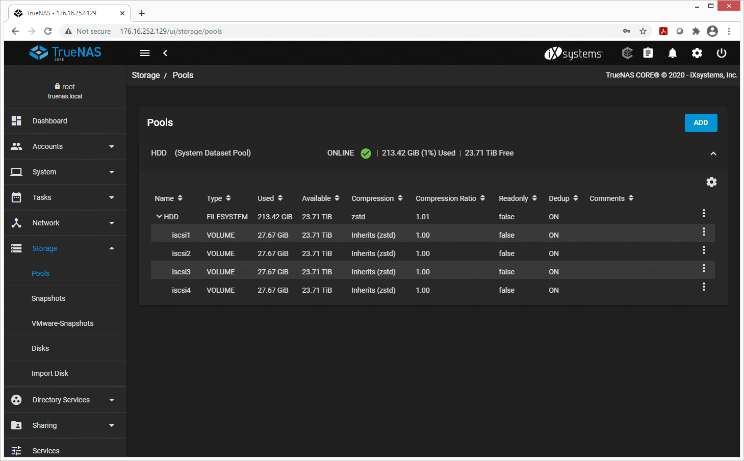 HPE-TrueNAS-MAnagement