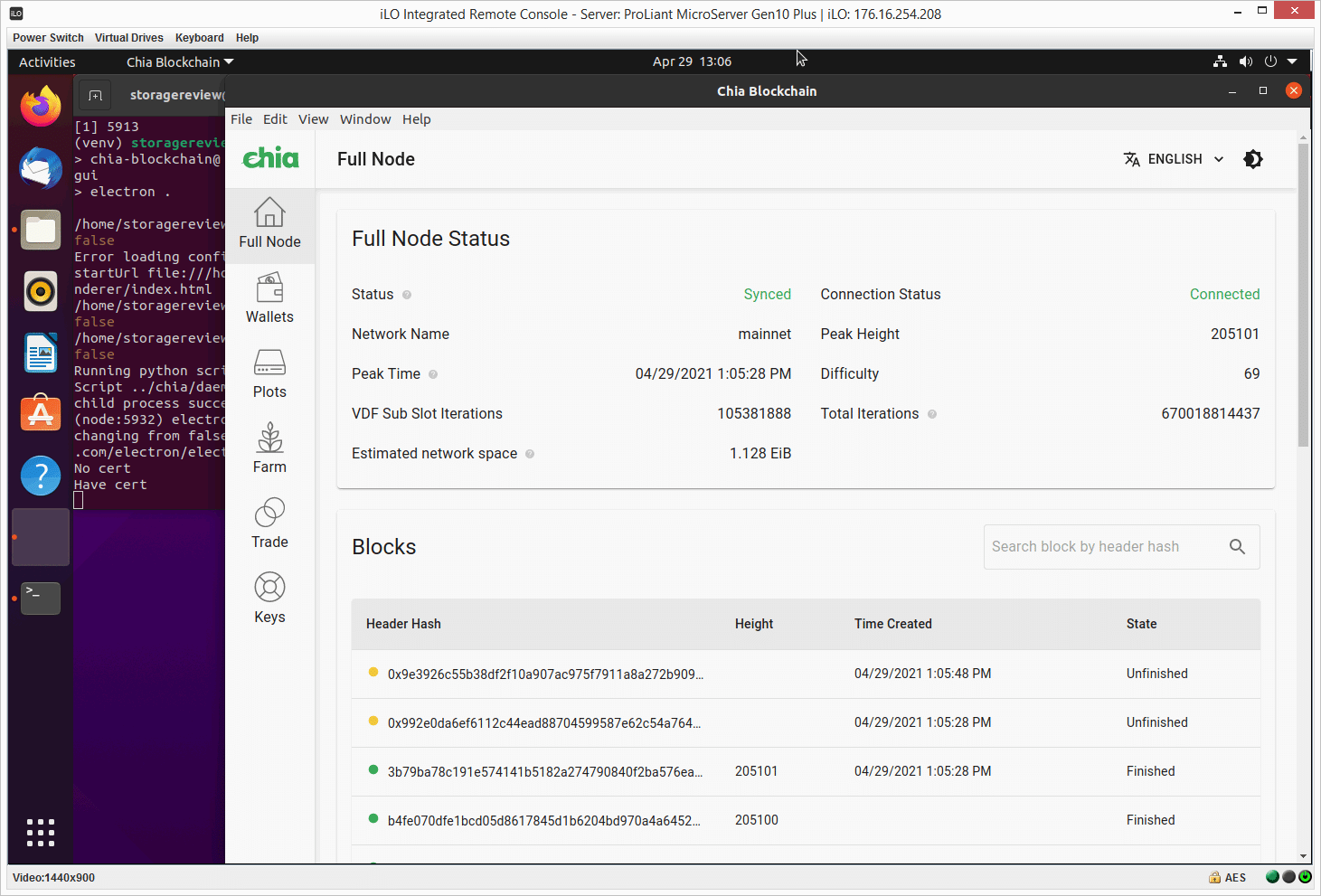 budget chia plotting - full node status