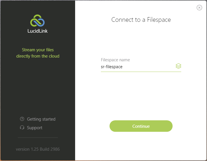 LucidLink Filespaces Cloud NAS step 4