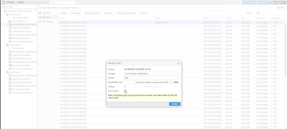 Proxmox VE 6.4 single file