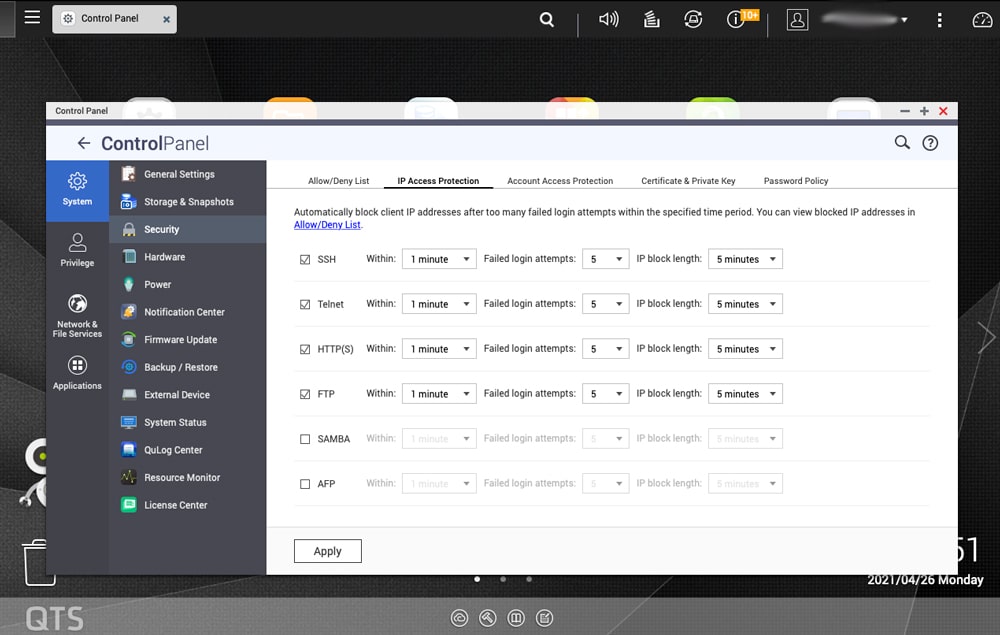 secure nas qnap - qnap auto block