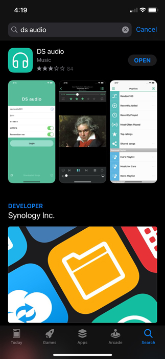 StorageReview Synology Audio Station App Store