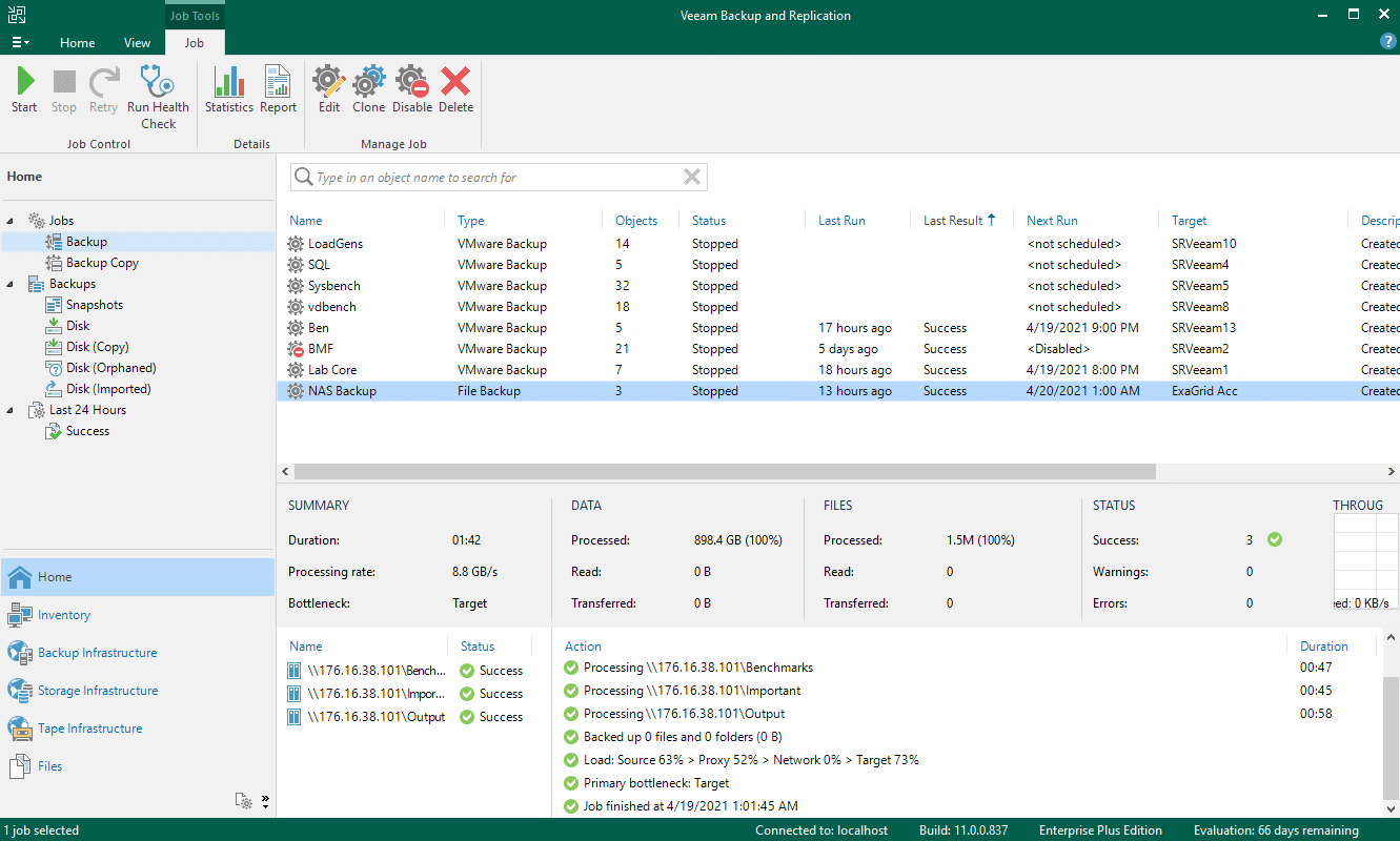 Copia de seguridad y recuperación de Veeam NAS