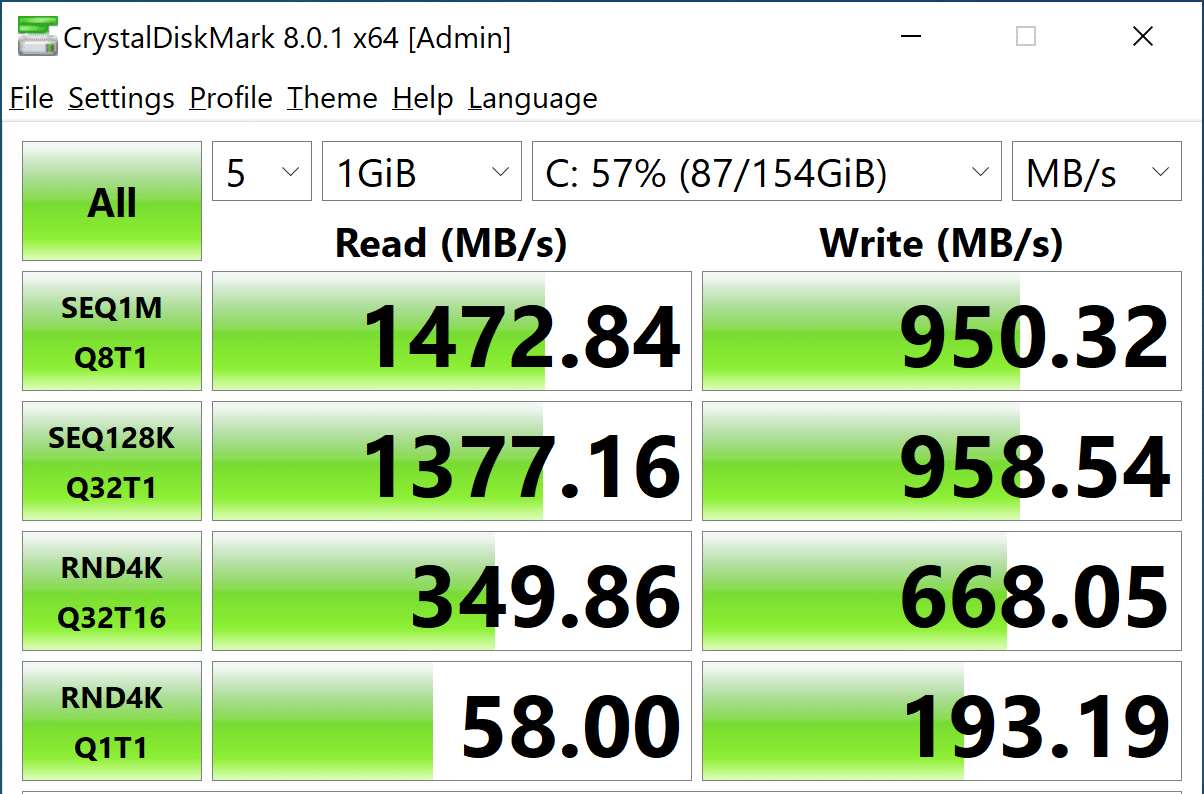 StorageReview-CrystalDiskMark- Intel Optane Memory H10 Optane Off