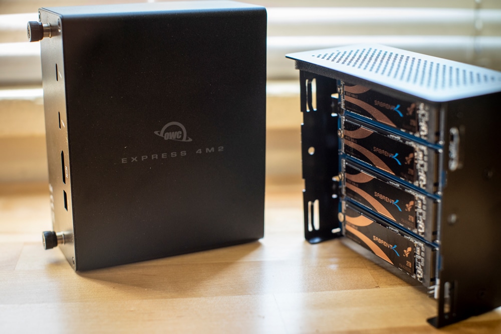 OWC Express 4M2 Thunderbolt 3 - Boîtier RAID 4 baies SSD M.2 NVMe