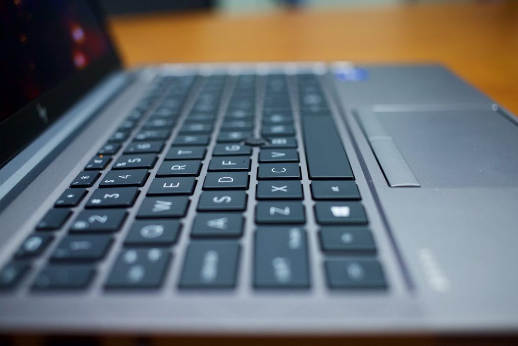 HP ZBook Firefly G8 side keyboard view