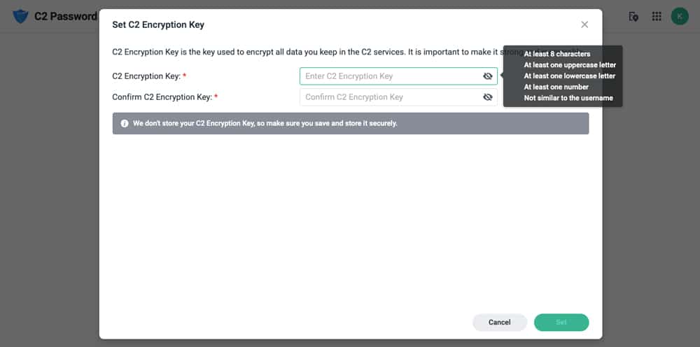 c2 password key