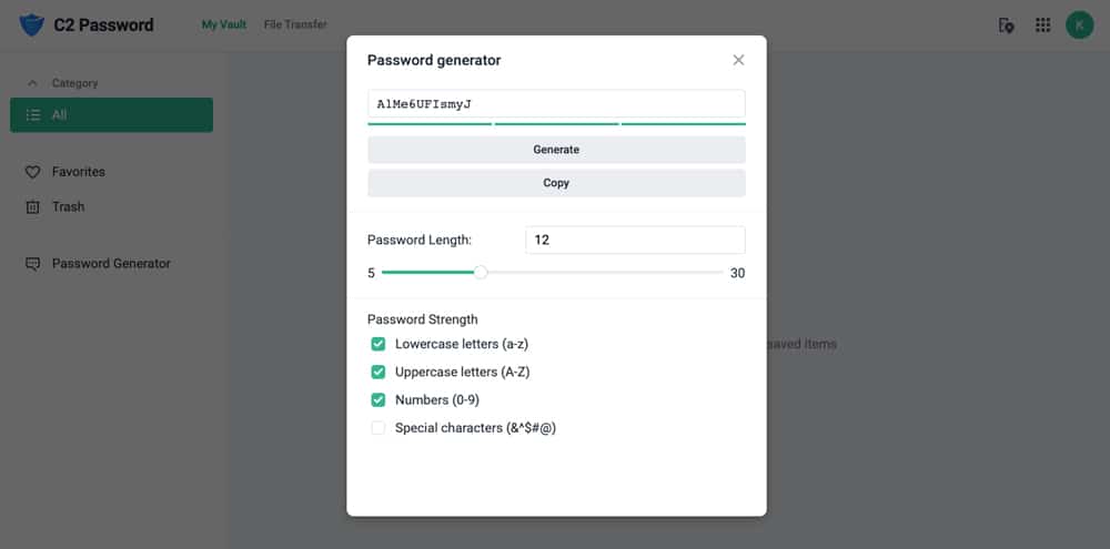 c2 password strength