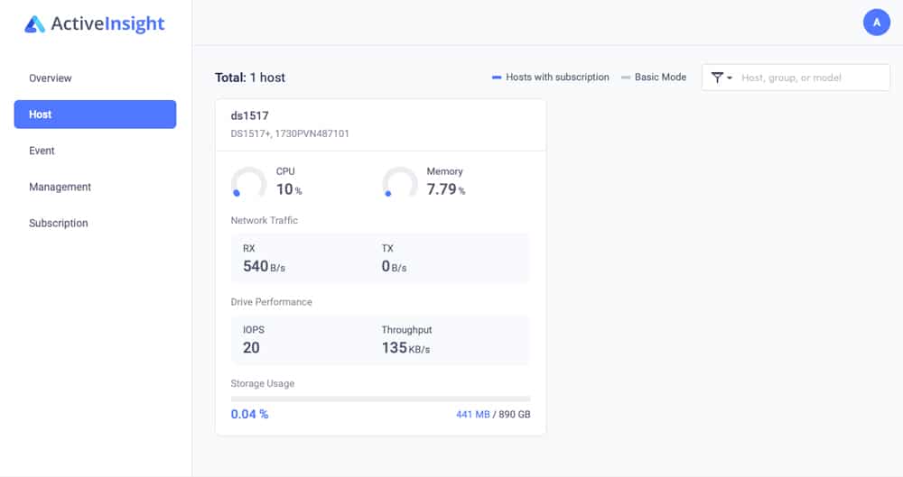 aktiver Insight-Host