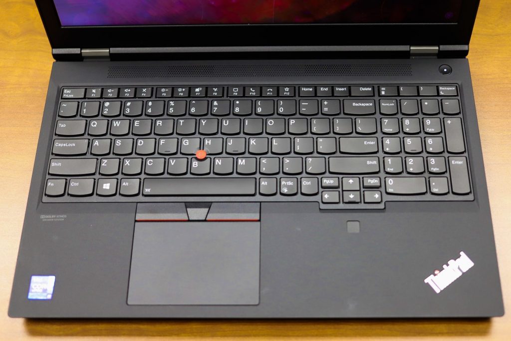 Lenovo ThinkPad P15 Gen 2 keyboard and trackpad