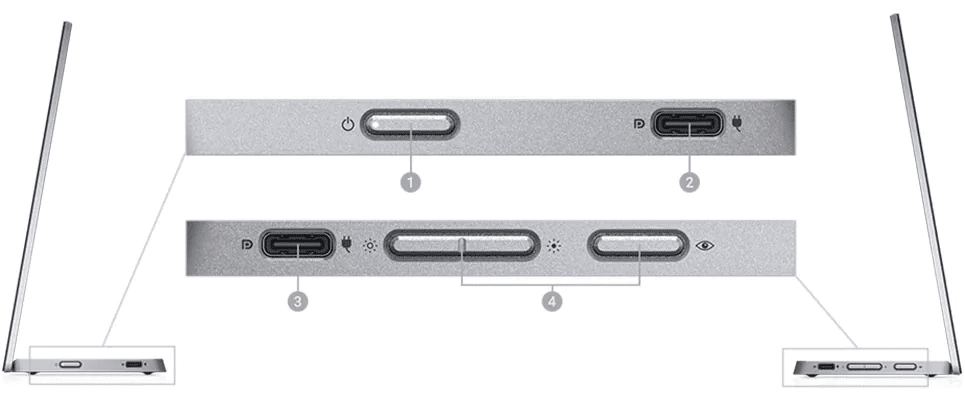 Dell 14 Portable Monitor (C1422H) ports