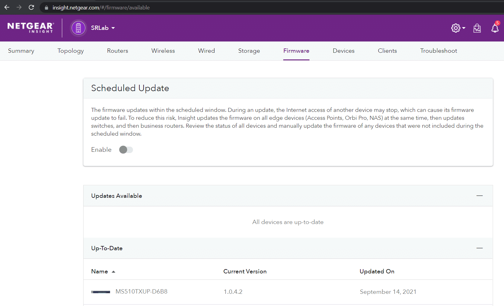 netgear switch insight firmware