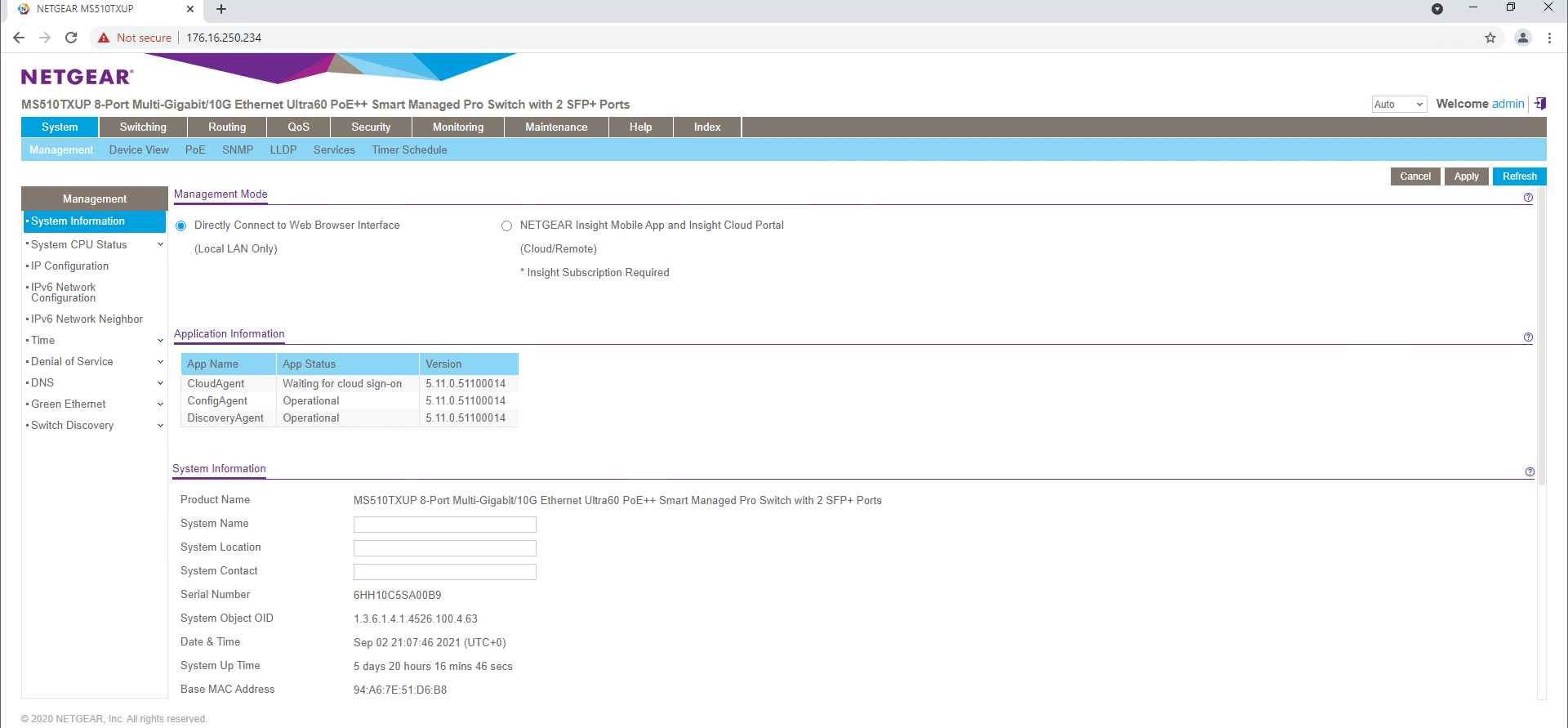 netgear switch landing