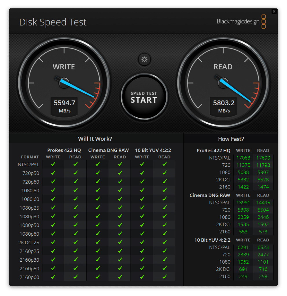 Kingston KC3000 Blackmagic performance