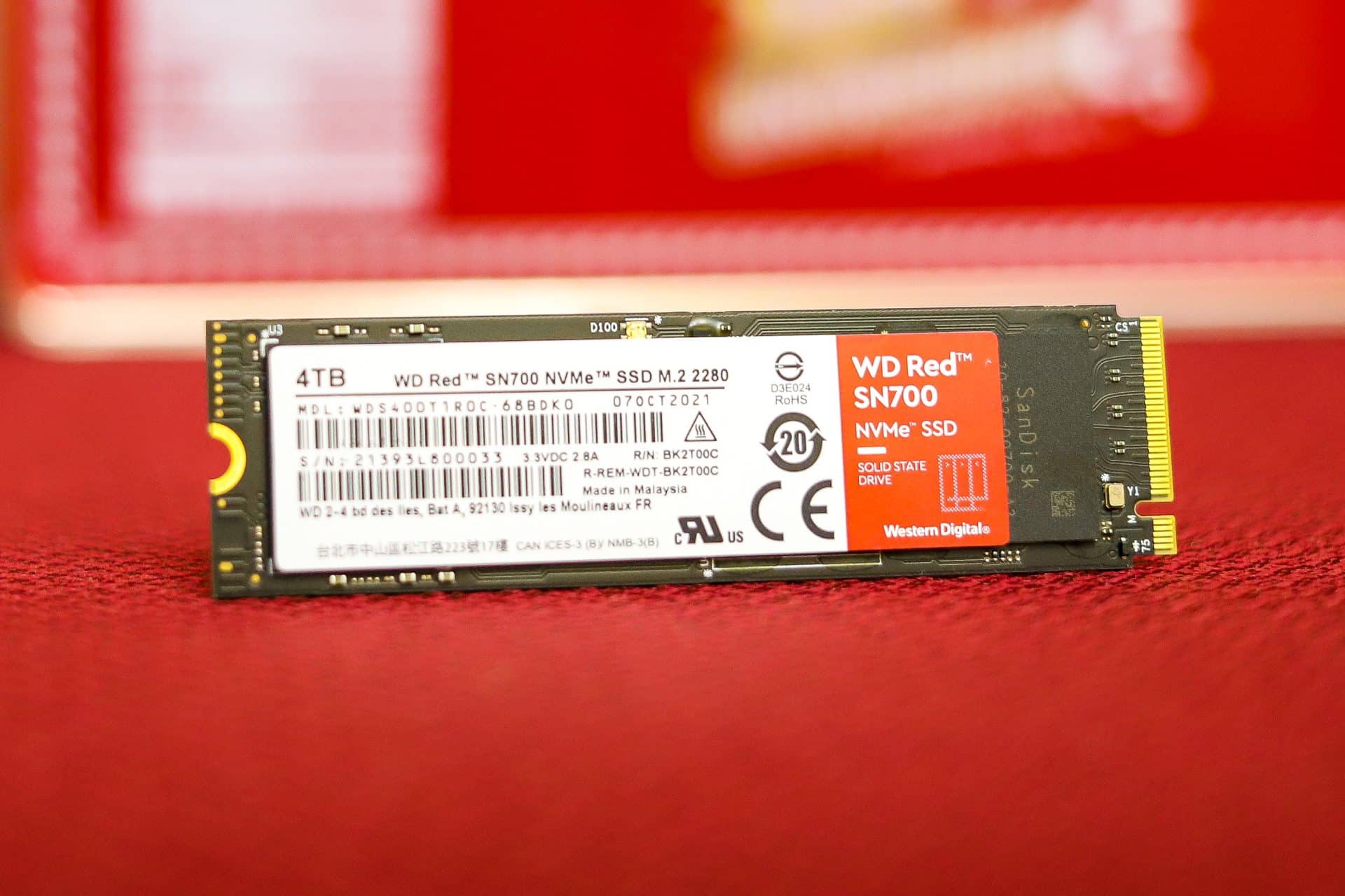 WD Red SN700 1TB NVMe SSD for NAS devices, with robust system