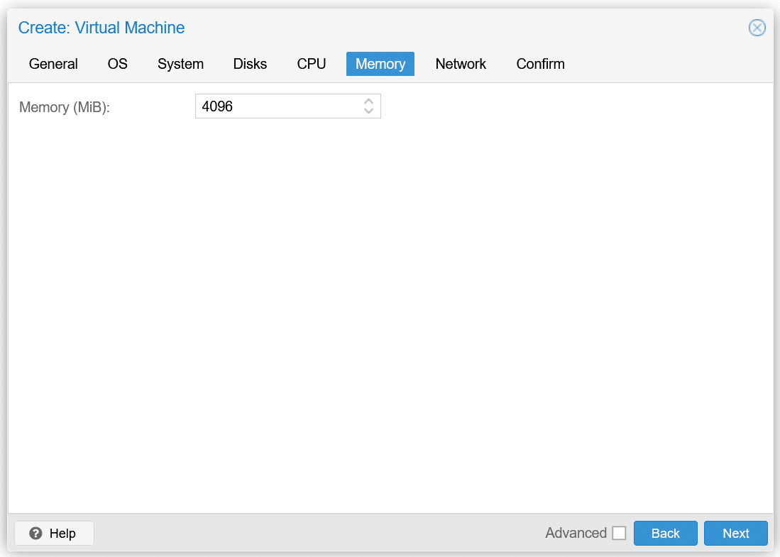 homelab proxmox geheugen creëren