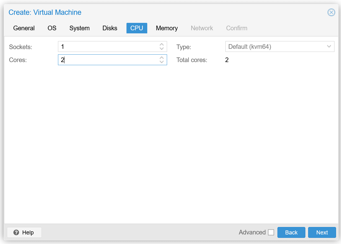 homelab proxmox cpu maken