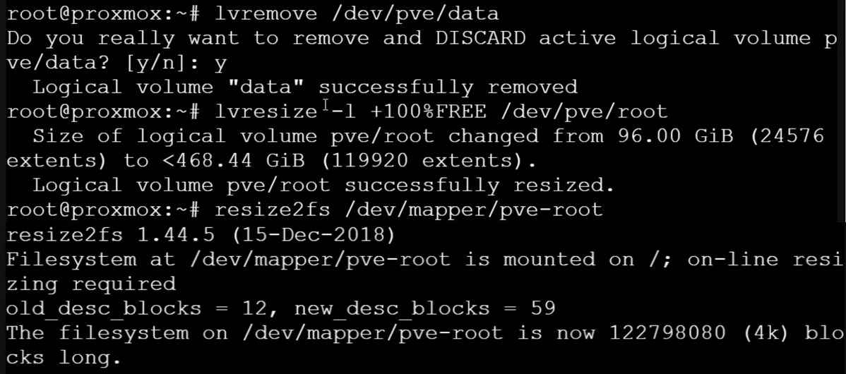 Proxomox-Increase-Storage-Shell-コマンド