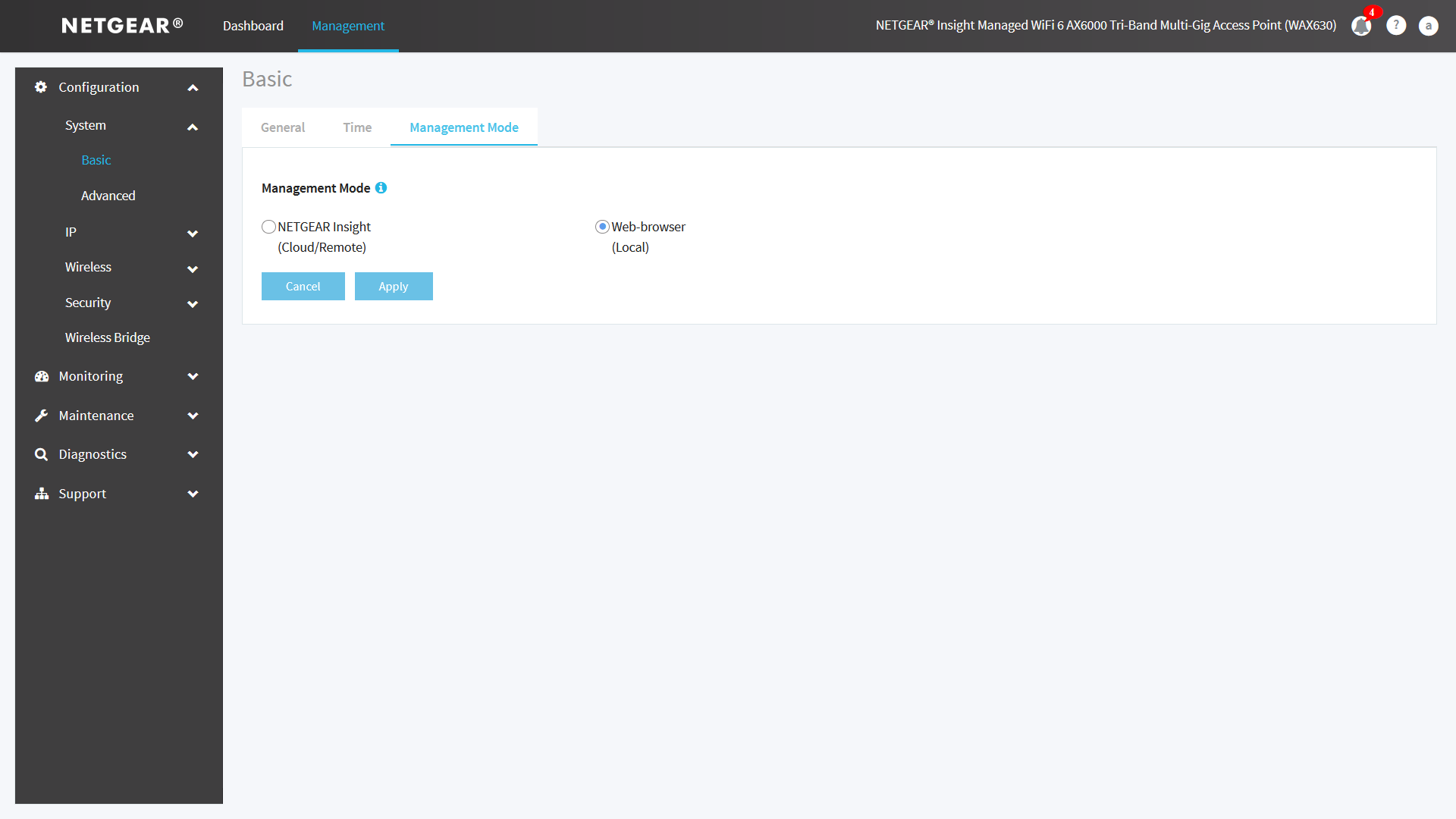 netgear-wax630-configuration-menu