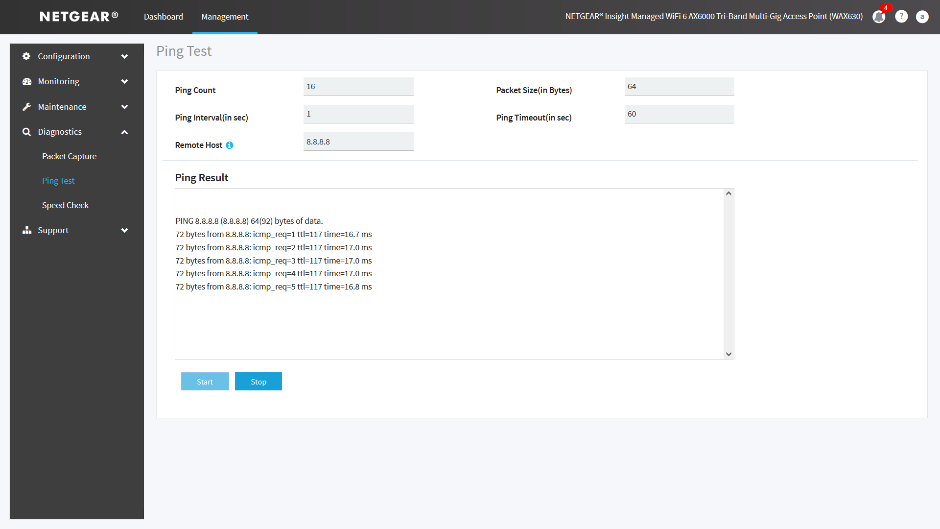 netgear-wax630-ping-test