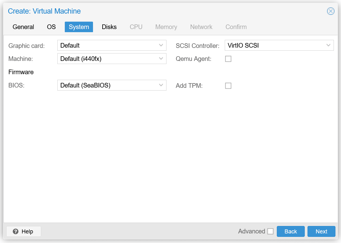 homelab proxmox create system