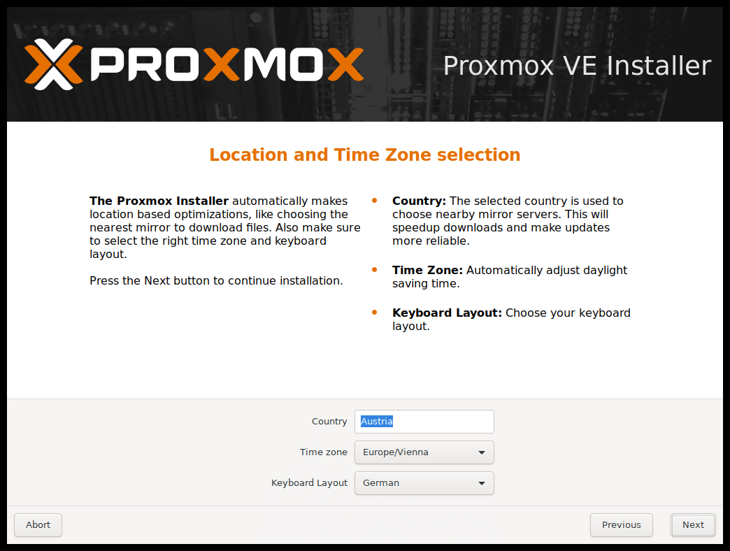 proxmox-pve-selecteer-locatie