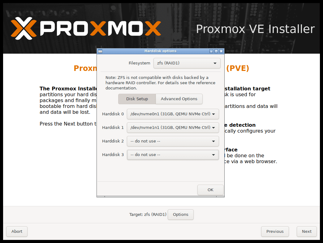 proxmox-pve-select-ターゲット-ディスク