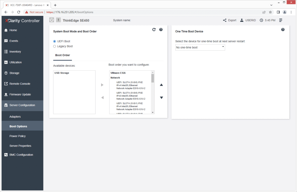 Lenovo ThinkEdge SE450 – XClarity-Boot