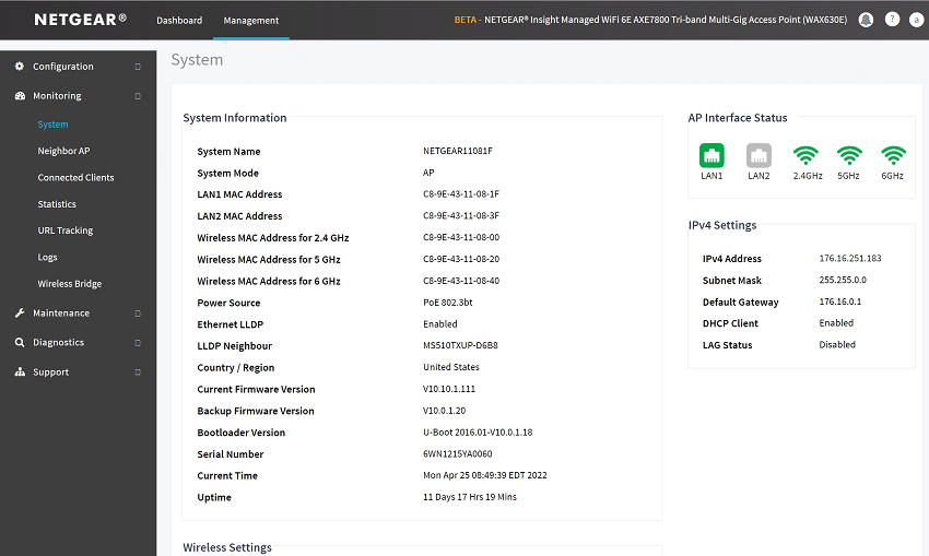 NETGEAR Point d’accès WiFi 6E POE++ (WAX630E) - WiFi 6E Tri Bandes AXE7800  | Borne WiFi 6E | Port Ethernet 2,5 G | Gestion à Distance via Insight 