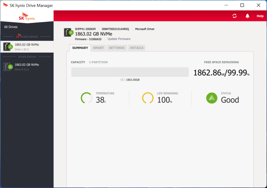 SK hynix Drive Manager Easy Kit summary