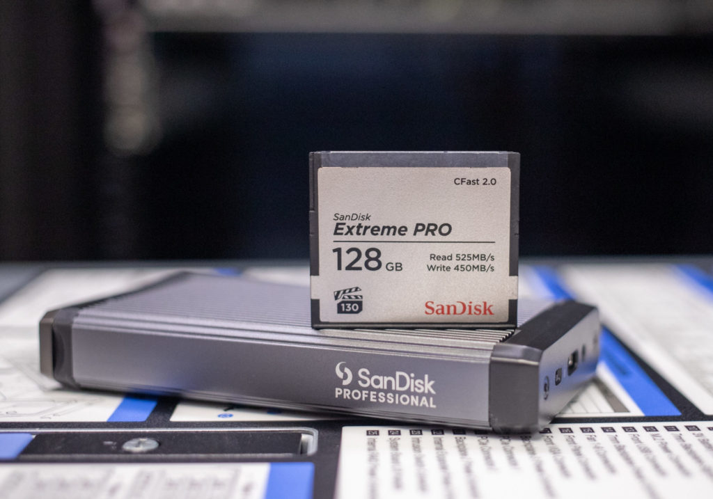 SanDisk Extreme PRO CFast on reader