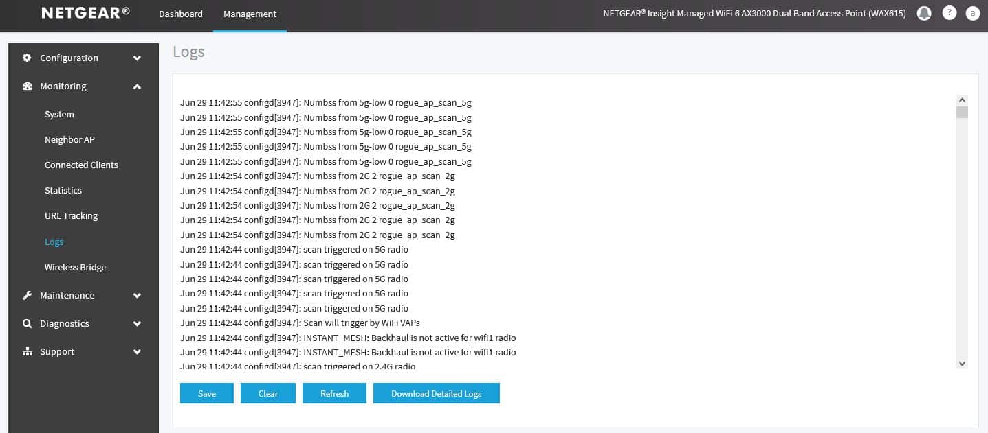 netgear-wax615-logs