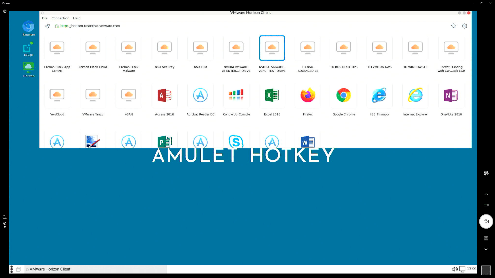 Amuleto DX1600 menu VMWare