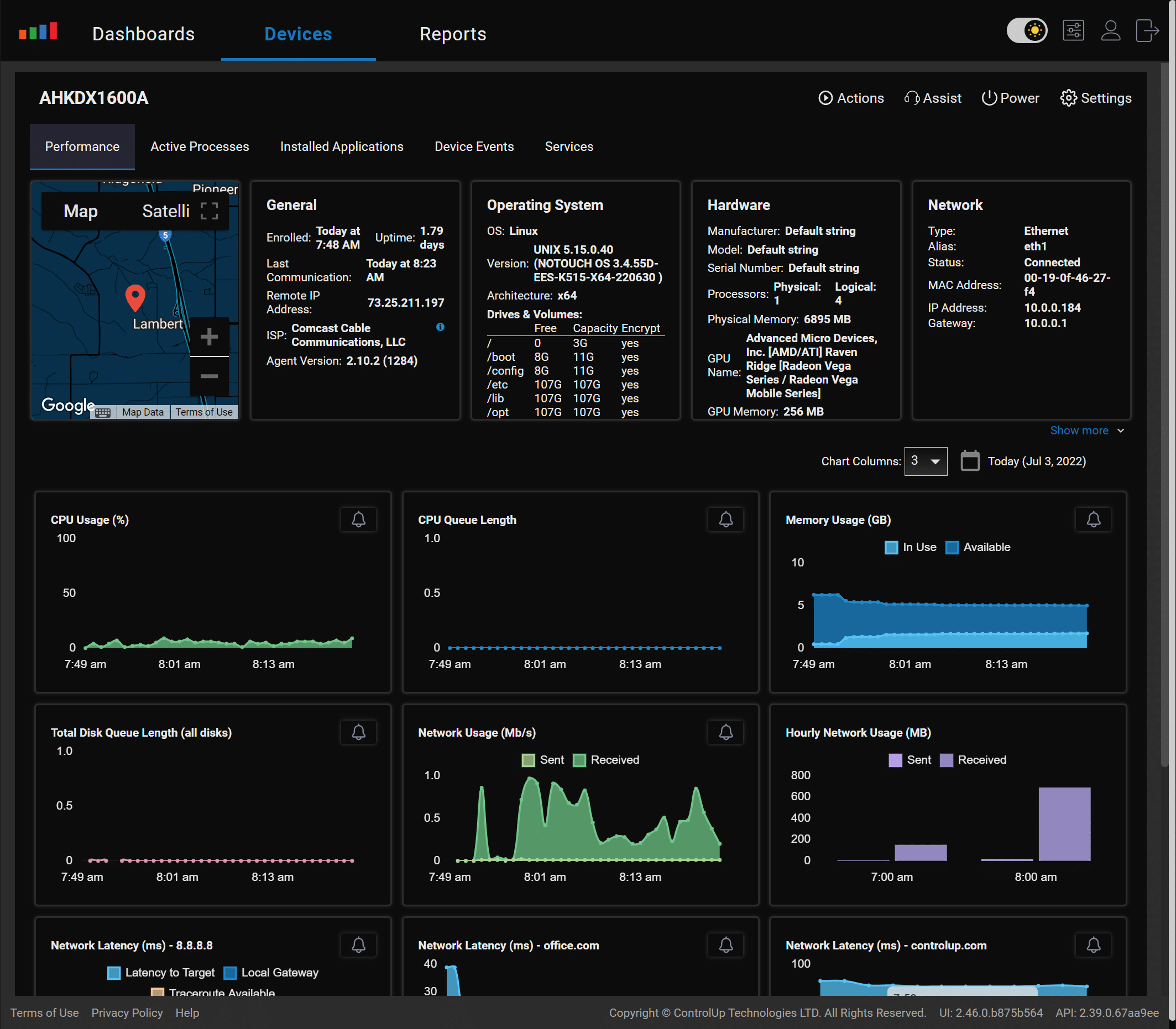 Amulet DX1600 devices report 3