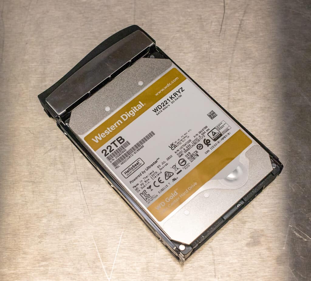 WD Gold 22TB HDD front