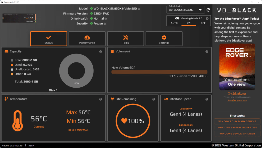 Test WD_BLACK SN850X, un SSD NVMe M.2 2280 conforme aux