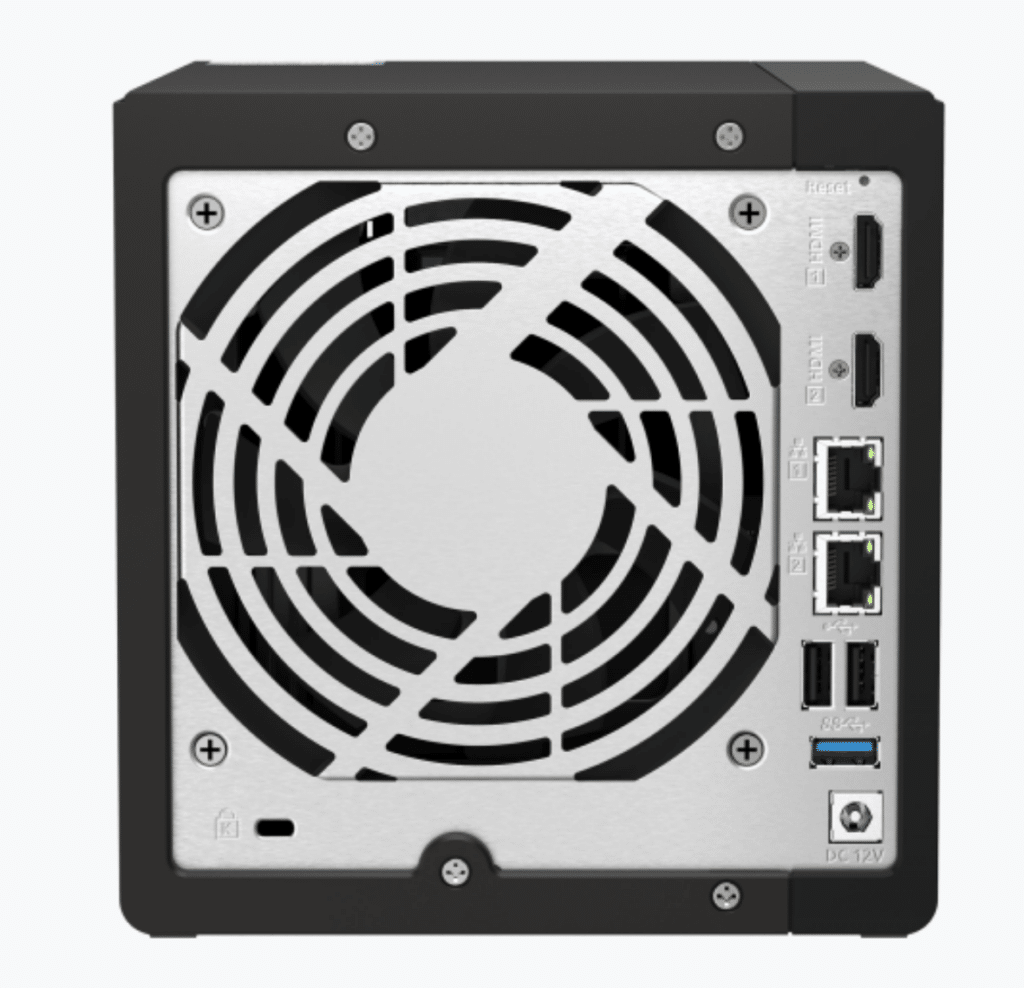 QNAP TS-453E back panel.